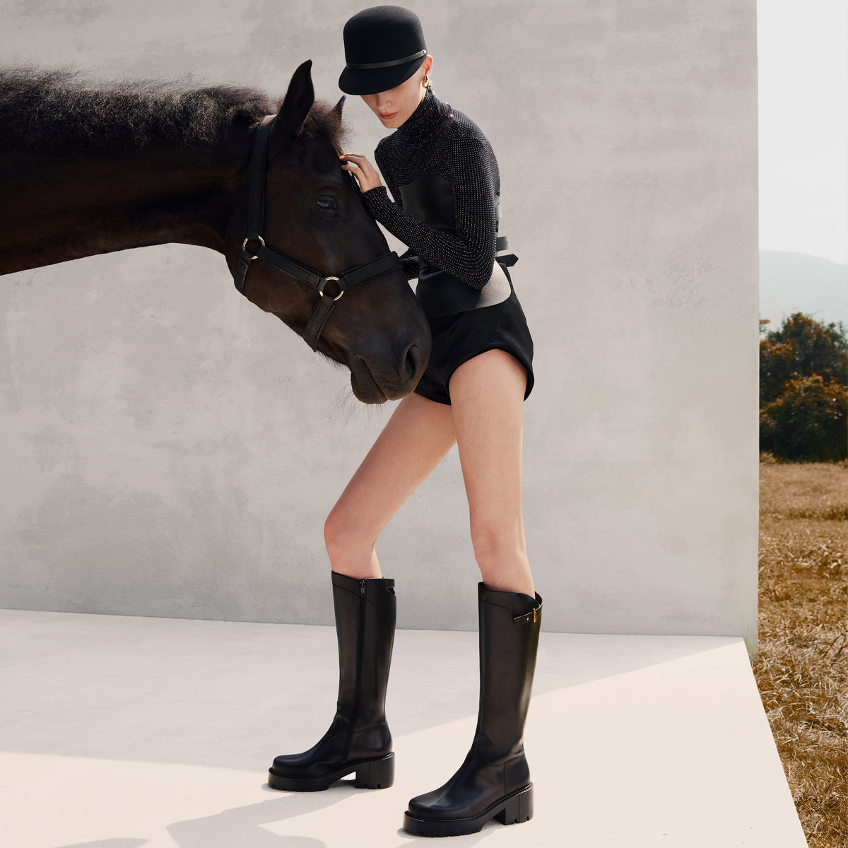 STACCATO Platform Saddle Knee-High Boots – EEZ33DG5 - image 5