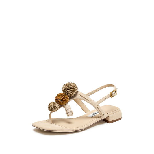 Cream Beige STACCATO toe-post sandals, product view
