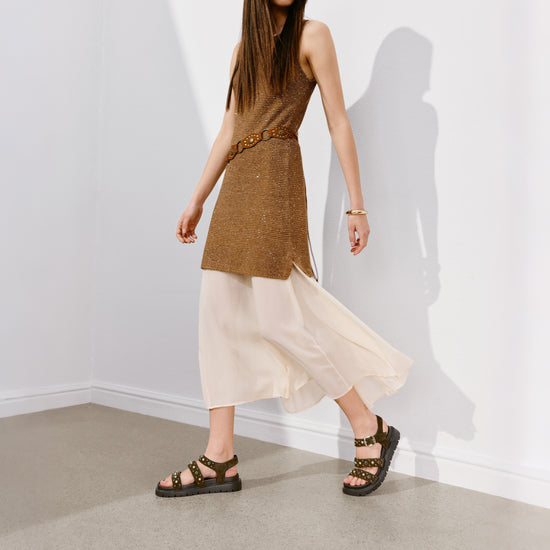 STACCATO Retro Roman Platform Sandals - EJO48BL6 - Camel Brown