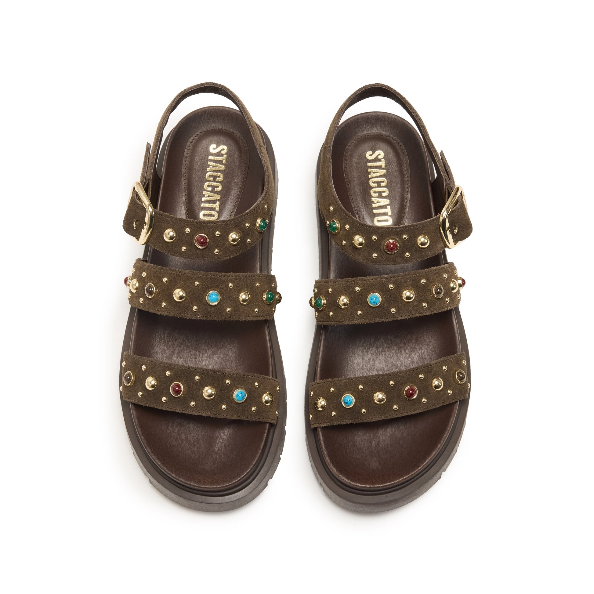 STACCATO Retro Roman Platform Sandals - EJO48BL6 - Retro Coffee