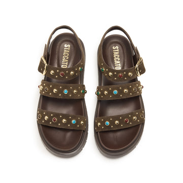 STACCATO Retro Roman Platform Sandals - EJO48BL6 - Retro Coffee
