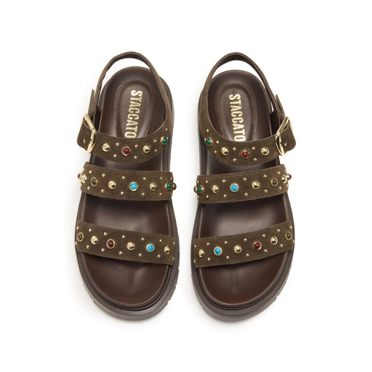 STACCATO Retro Roman Platform Sandals - EJO48BL6 - Retro Coffee
