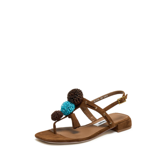 Honey Brown STACCATO toe-post sandals, product view