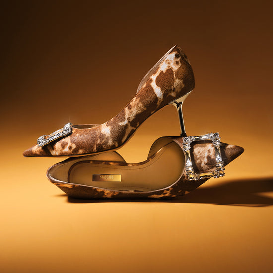STACCATO Dionysus Crystal High Heel Pumps - Earth Brown Apricot