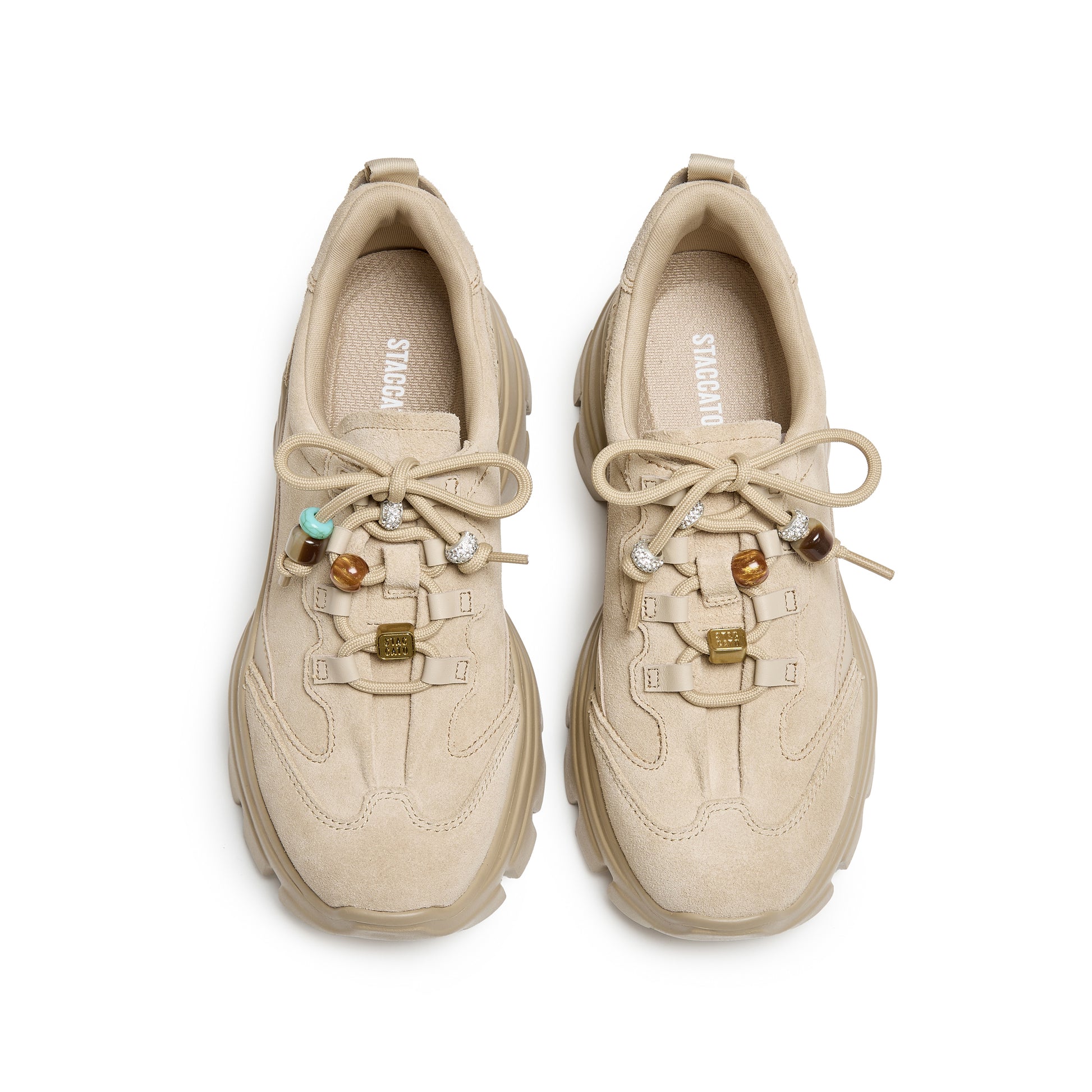 STACCATO Retro Platform Dad Sneakers - Milk Tea Apricot