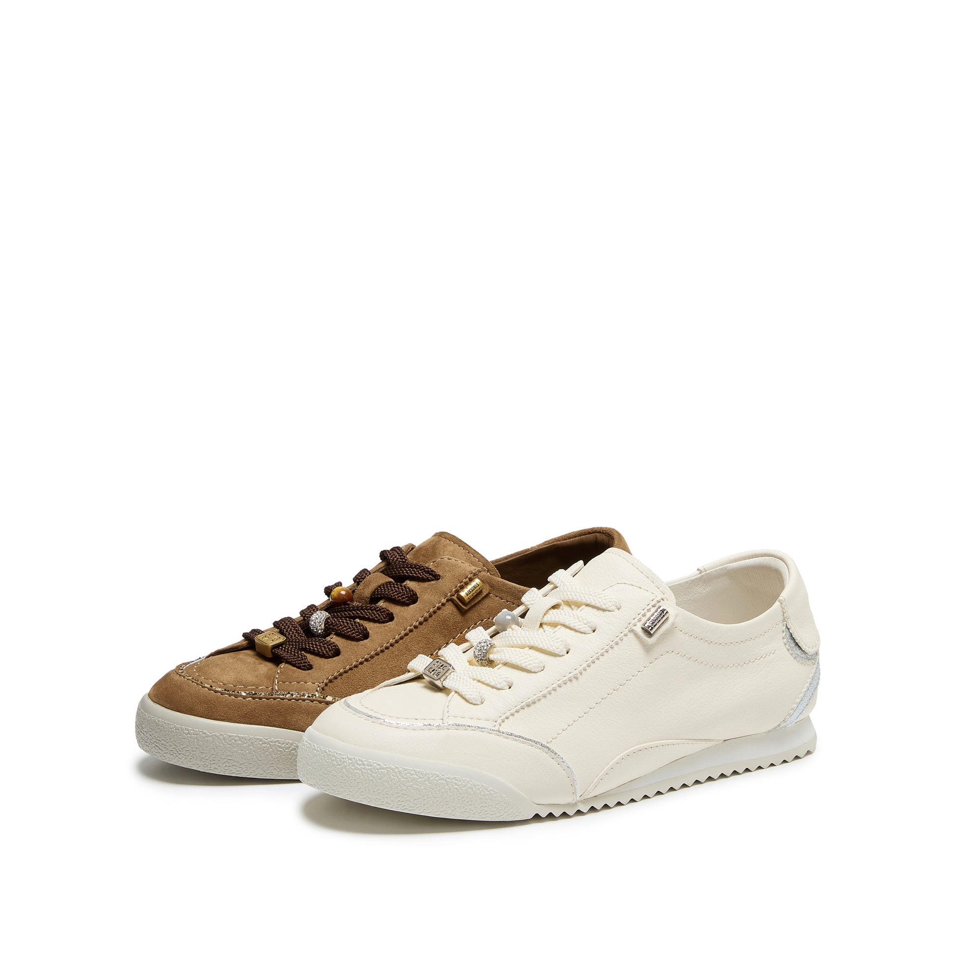 STACCATO Classic White Trainer Sneakers - Vintage Brown