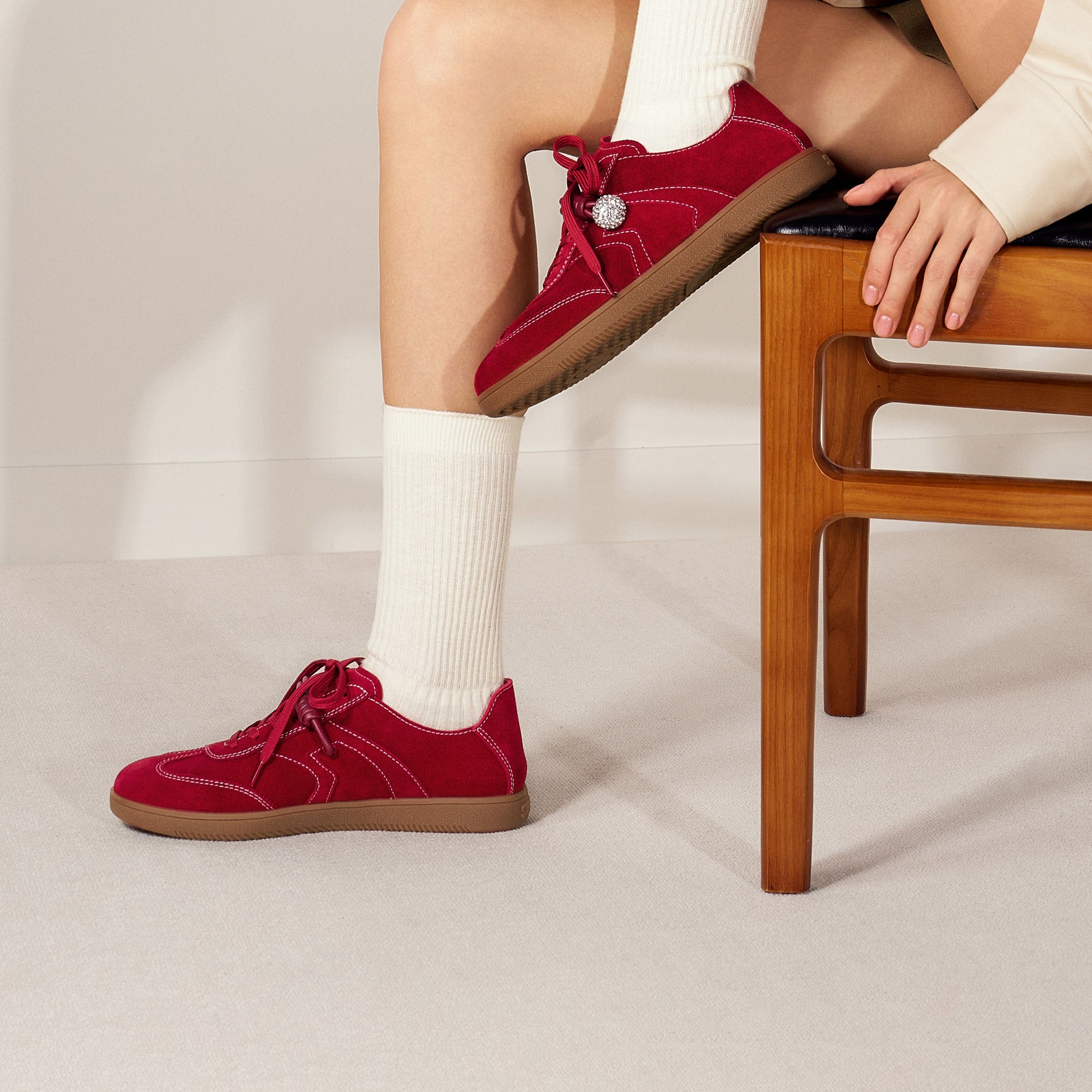 STACCATO Retro Trainer Sneakers - Vintage Coffee