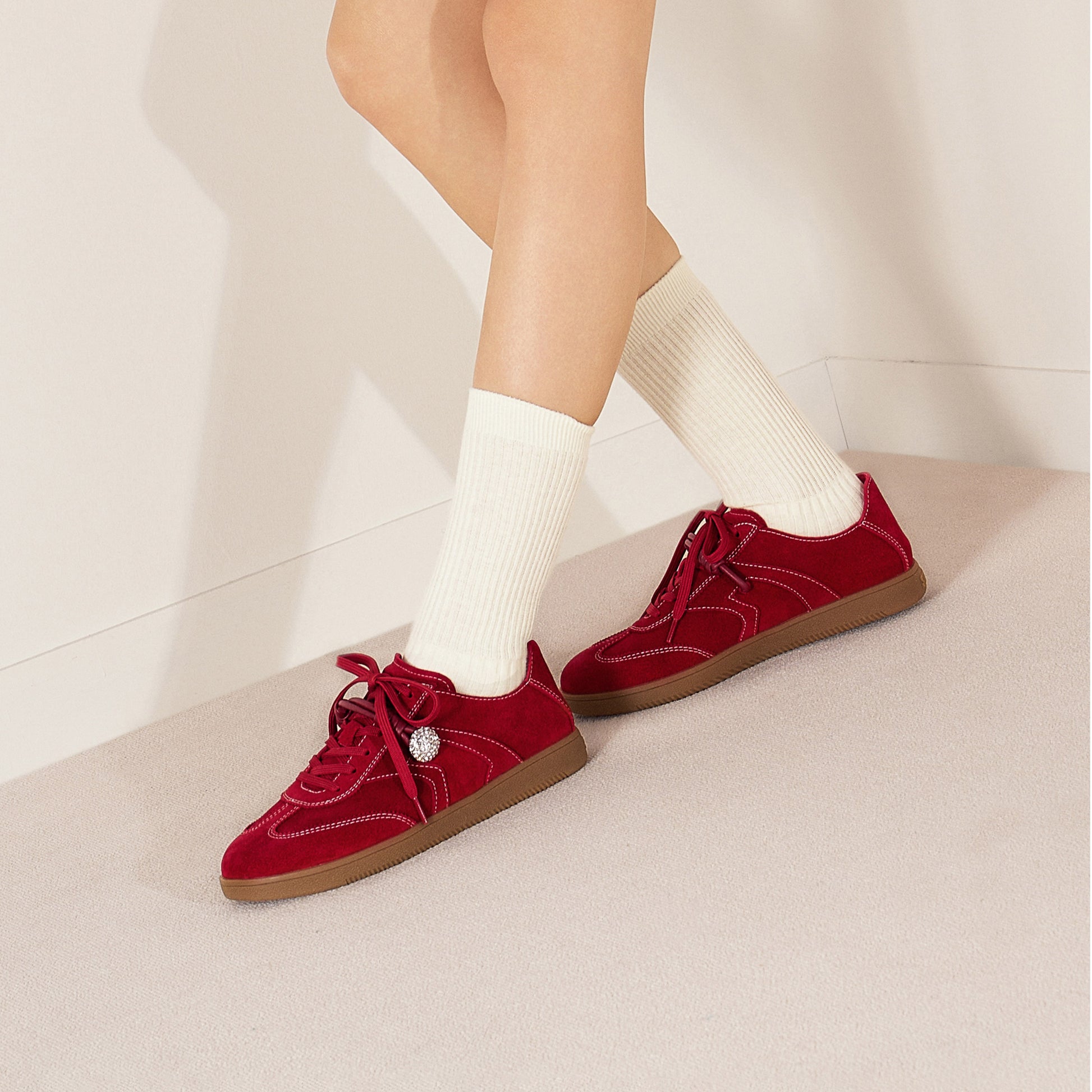 STACCATO Retro Trainer Sneakers - Vintage Coffee