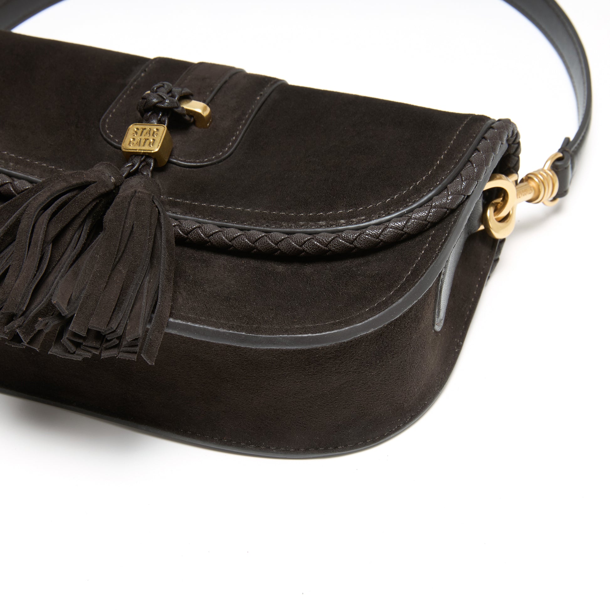 STACCATO Vintage Fringe Crossbody Bag - Misty Dark Coffee