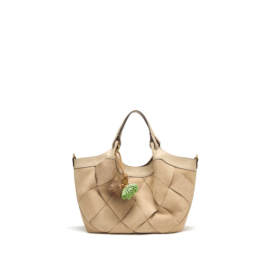 STACCATO Woven Resort Tote Bag - Oat Apricot