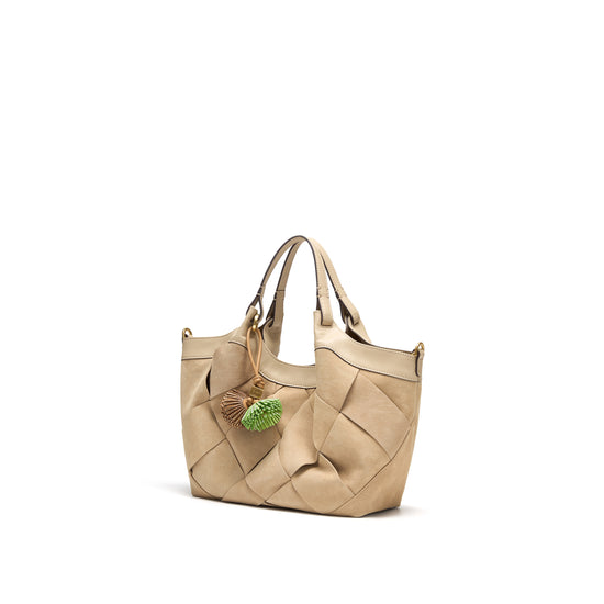 STACCATO Woven Resort Tote Bag - Oat Apricot