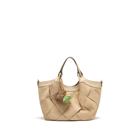 STACCATO Woven Resort Tote Bag - Oat Apricot