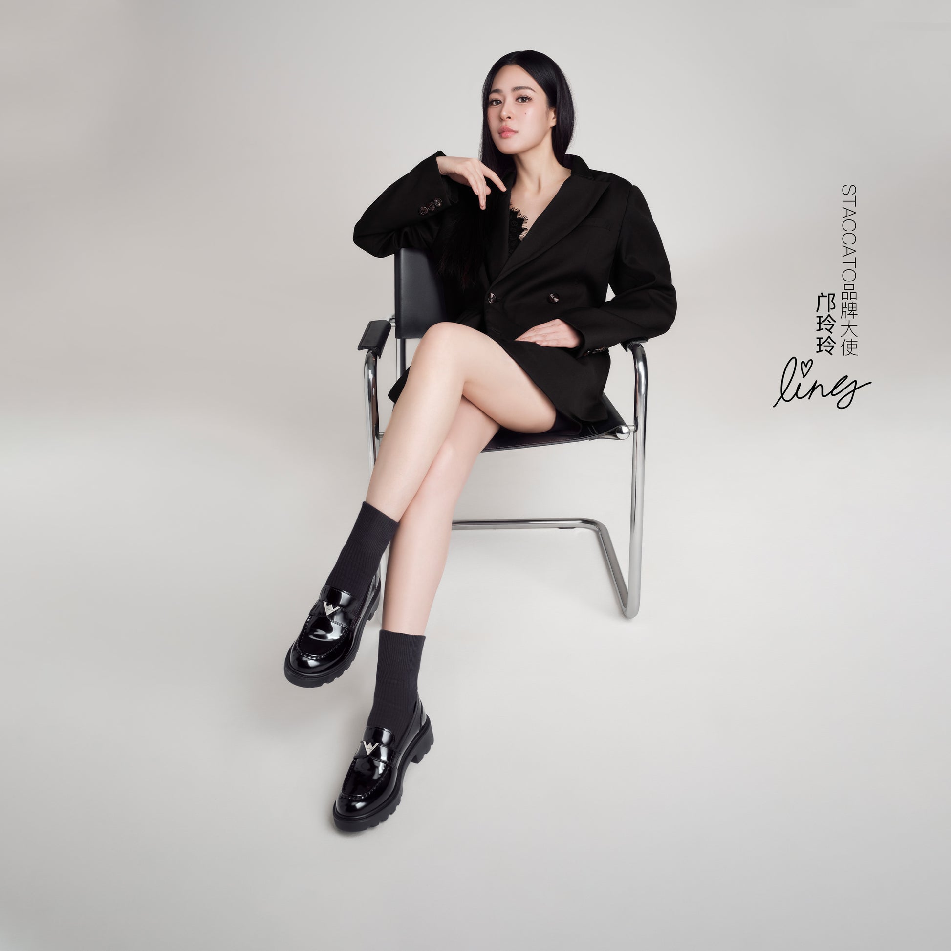 STACCATO x VERA WANG Platform Loafers - EGB15CA6 - Urban Black