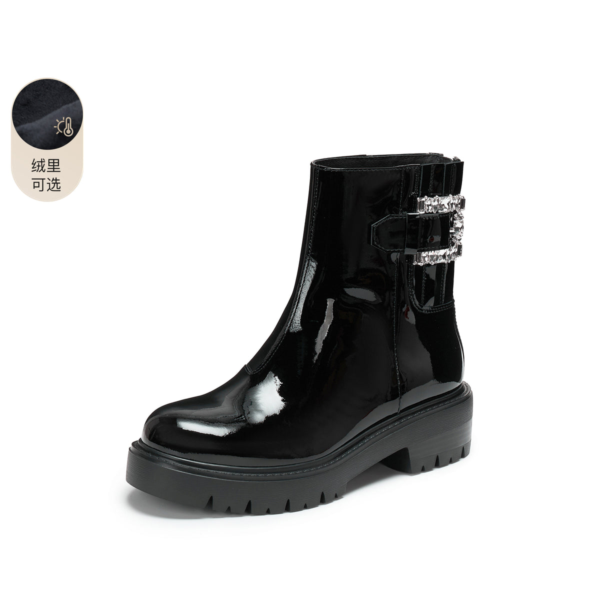 British Charcoal (Fleece-Lined) STACCATO chelsea boots, product view