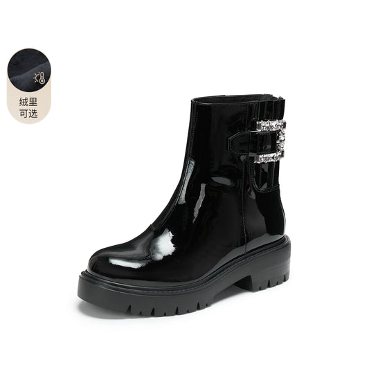 British Charcoal (Fleece-Lined) STACCATO chelsea boots, product view