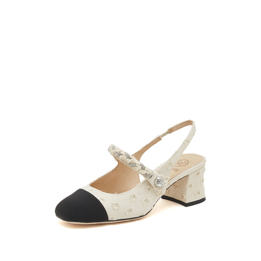 Mary Jane - Mary Jane Platform Chunky Heel Slingback Pumps