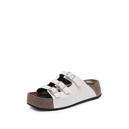 Sandals - Adjustable Buckle Platform Slide Sandals