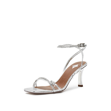 Sandals -Strappy Square Toe Heeled Sandals