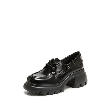 Loafers - Black Leather Slip-On Loafers Y2561