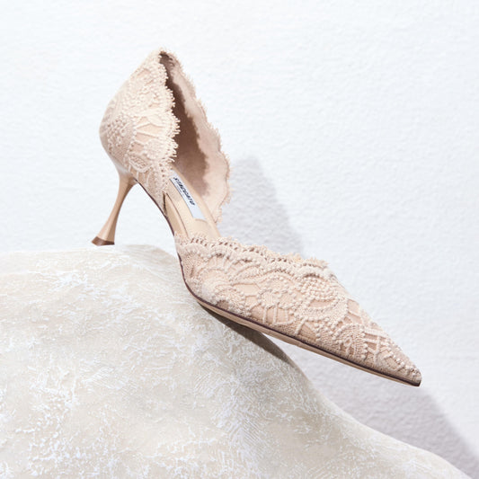 Lena Lace - French Bridal Pointed Heeled Sandals 6.5cm ED334