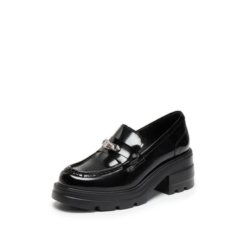 Loafers - Black Leather Slip-On Loafers EEZ45