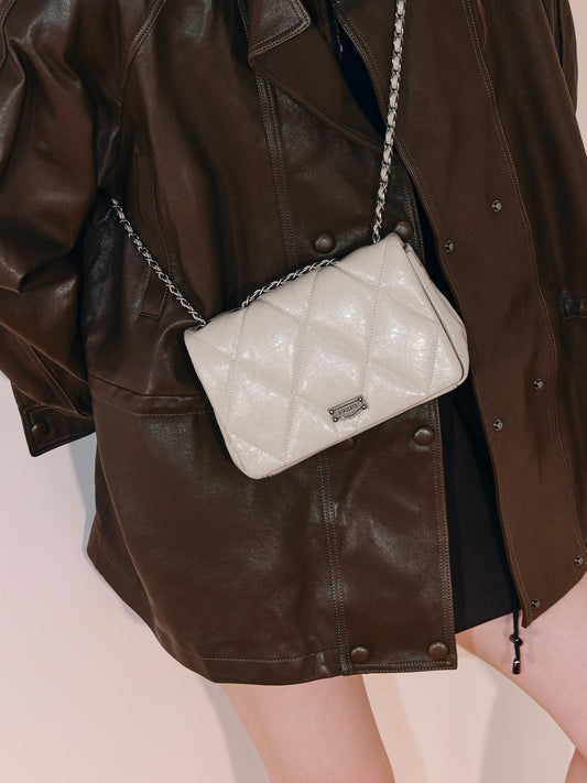 Shoulder Bag- Square Diamond chain Shoulder Crossbody X8263